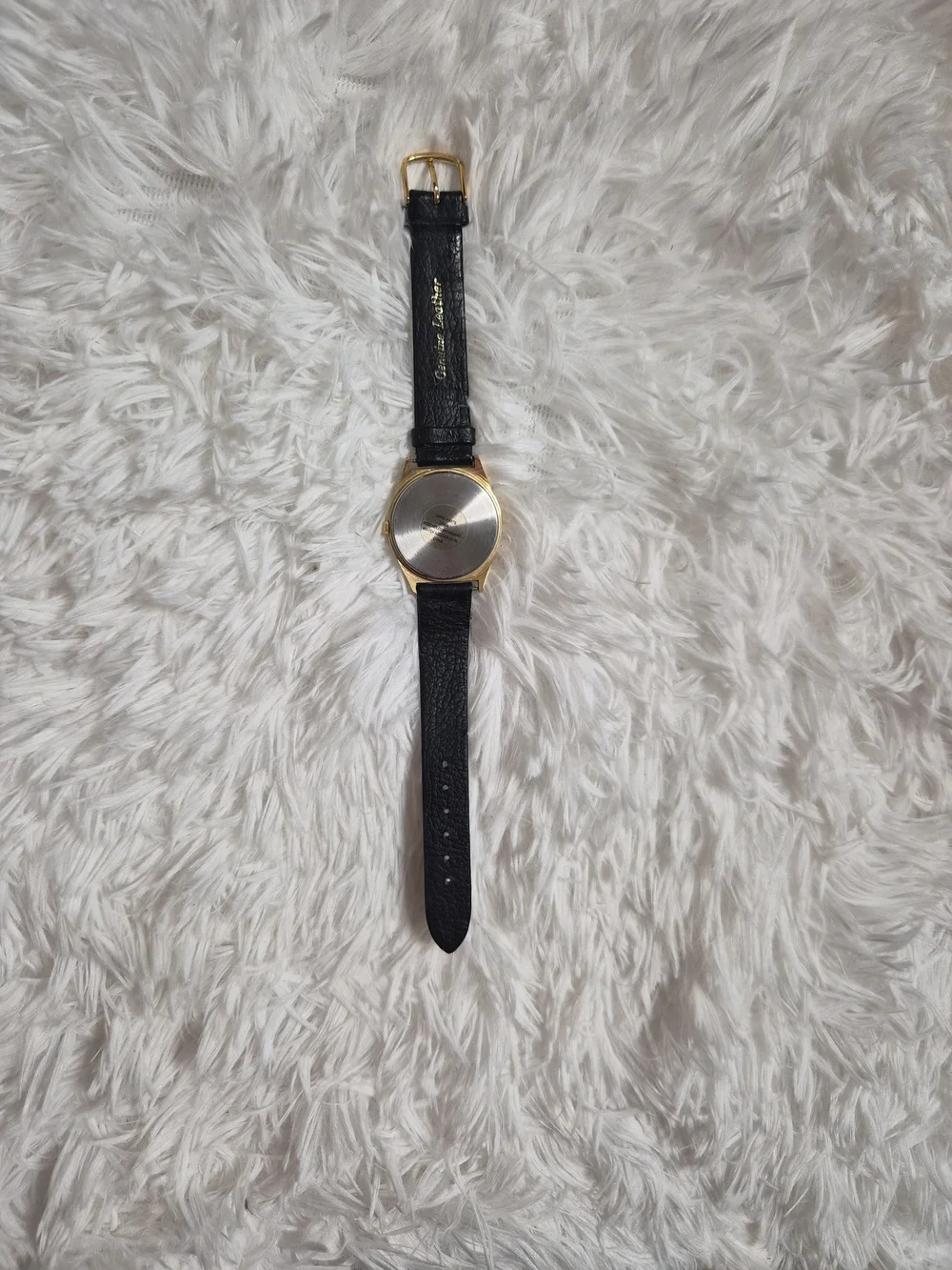 Vintage The Kids On The Block Watch Black Leather Band Gold Tone Round Face Pupp